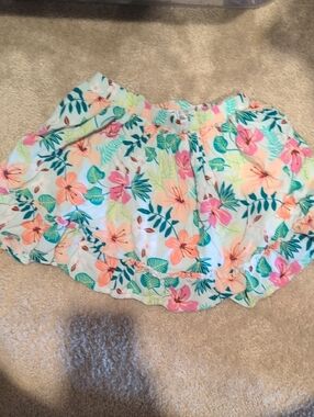 Floral Tiered Flutter Skirt - Pastel Multi